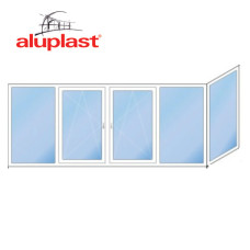 Г-образный балкон Aluplast