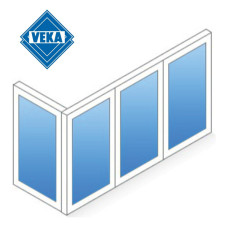 Г-образный балкон Veka 