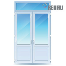 Двухстворчатые двери с фрамугой Rehau 